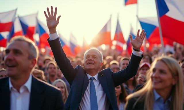 Crowd at a political campaign rally